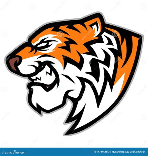 Cartoon Angry Logo Tiger