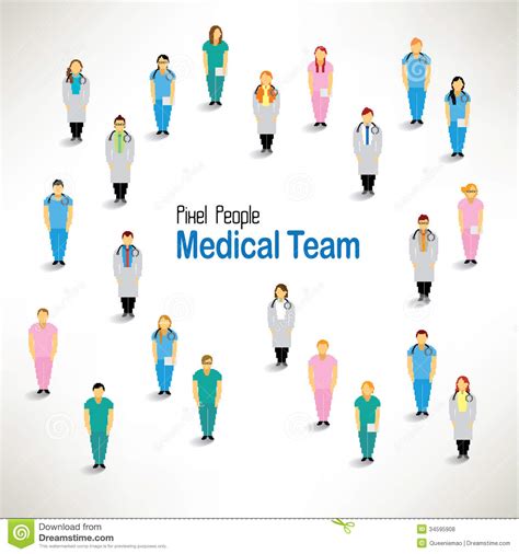 A Large Group Of Medical Team Gather Design Stock Vector Illustration