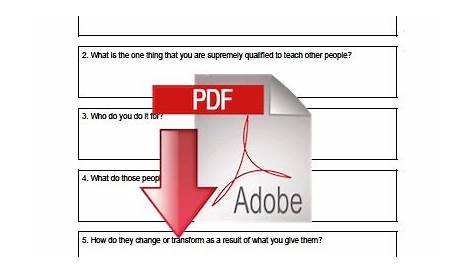 life purpose worksheet pdf