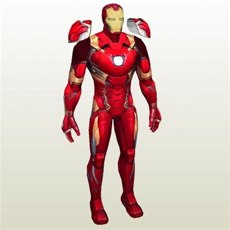 For these templates, simply trace the left side and flip the template for the right side! Papercraft .pdo file template for Iron Man - Mark 4 & 6 ...