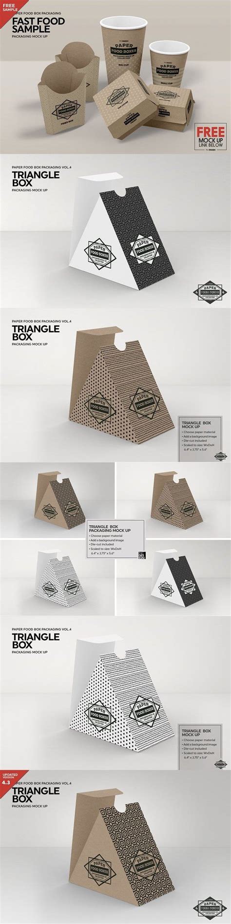 Download Triangle Food Box Packaging Mockup | Food box packaging, Packaging mockup, Box packaging