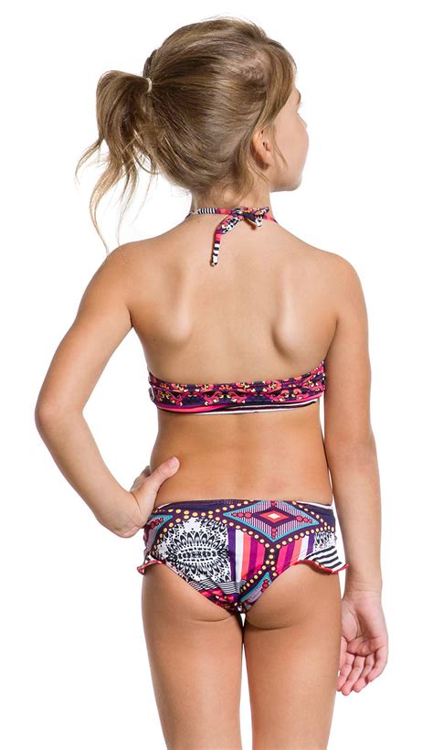 Two Piece Swimsuit For Girls In Pink Print Moranguinho Maryssil