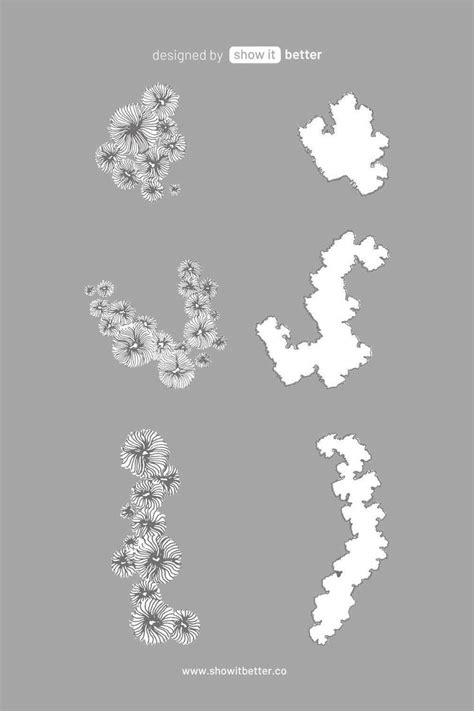 Top View Line Trees Top View Photoshop Brush Set Tree Plan