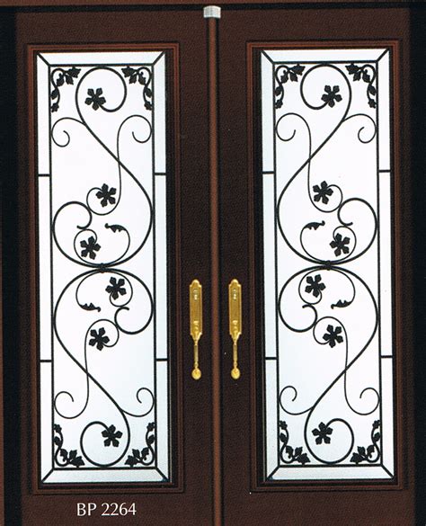 Black Pool Wrought Iron Door Insert Randals Wrought Iron And Stained Glass
