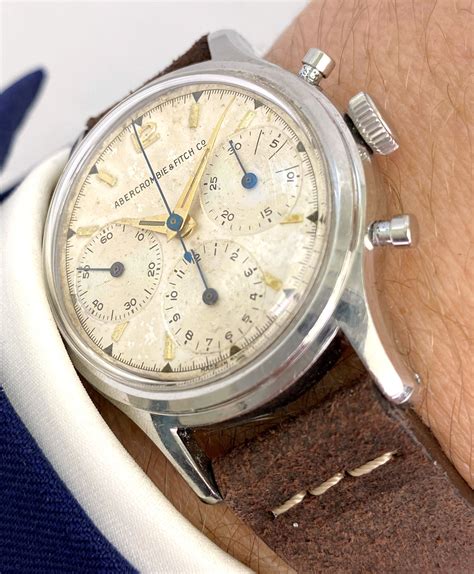 serviced abercrombie and fitch vintage chronograph steel 36mm heuer movement vintage portfolio