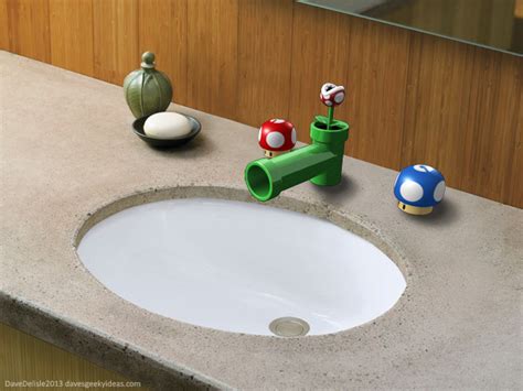 Super Mario Bathroom Sink Fixtures Daves Geeky Ideas