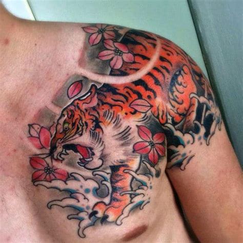 Shoulder tattoos can be combined with sleeve tattoos if you are looking for a large design. 70 Japanese Tiger Tattoo Designs For Men - Masculine Ideas