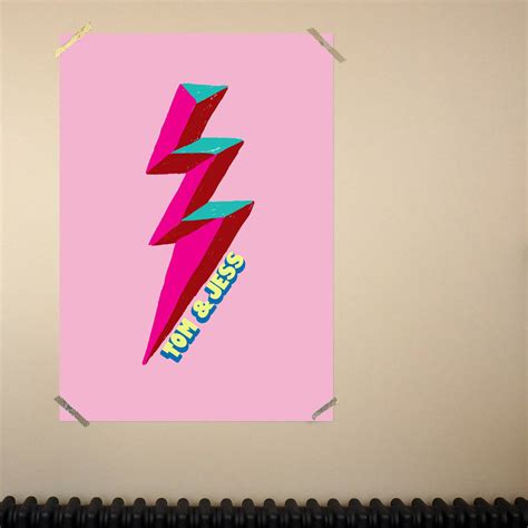 Personalised Lightening Bolt Large Scale Print By Eleanor Bowmer
