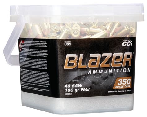 Cci Ammunition Blazer Brass 40 Sandw 180 Grain Full Metal Jacket Flat