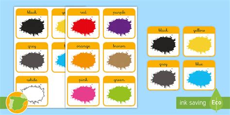 Tarjetas De Vocabulario Los Colores En Inglés Twinkl