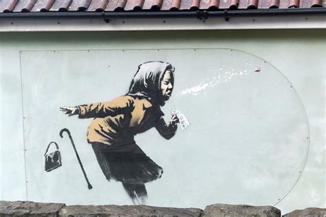 Banksy Mural Of Sneezing Woman Appears On Englands Steepest Street