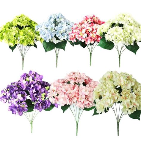 artificial hydrangea silk fake 7 heads flower wedding party floral decor wholesale free shipping