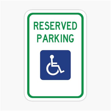 Reserved Parking Handicap Parking Sign Sticker By Lores Gips Redbubble