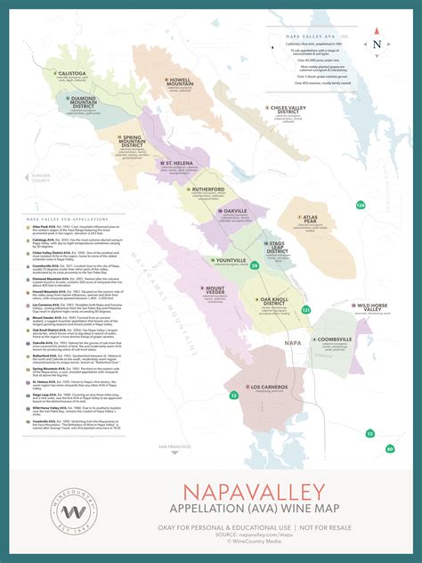 Napa Wine Map California Usa Digital Ubicaciondepersonascdmxgobmx