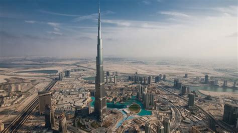 Online Crop Panoramic Aerial Photography Of Burj Khalifa Tower Dubai