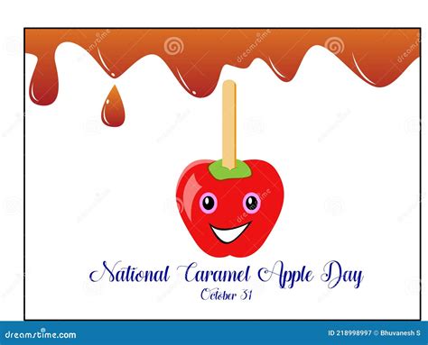 National Caramel Apple Day On October 31 Stock Vector Illustration Of