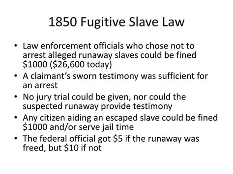 Ppt 1850 Fugitive Slave Law Powerpoint Presentation Free Download