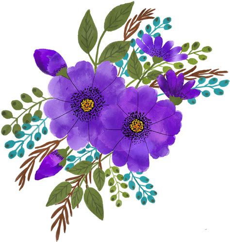 Teal Flower Png Free Logo Image
