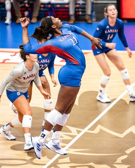 Kansas Volleyball Tough Late In Sweep Of Albany At Jayhawk Classic News Sports Jobs