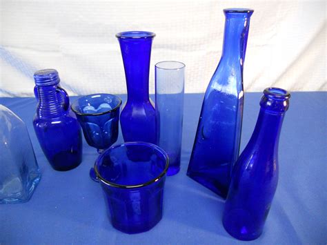 Lot Detail Beautiful Blue Glass And Medicine Bottles
