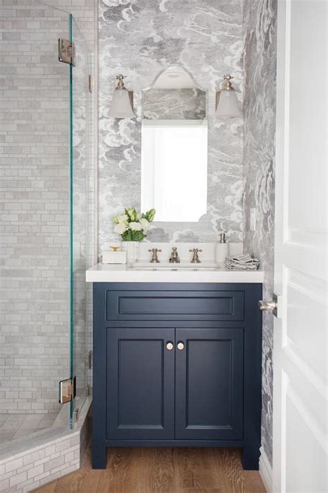 Excellent service, free s/h over $49! Blue Washstand with Arched Mirror and White Glass Bell ...