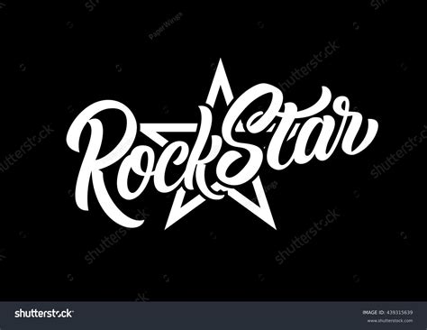 Rock Star Lettering Print Stock Vector Illustration 439315639