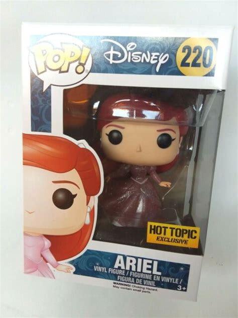 disney funko pop ariel 220 hot topic exclusive glitter translucent dress ebay