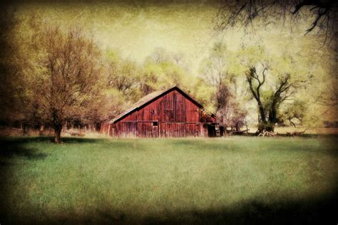 Red Barn In Spring Time Barn Art Barn Picture Farmhouse Etsy