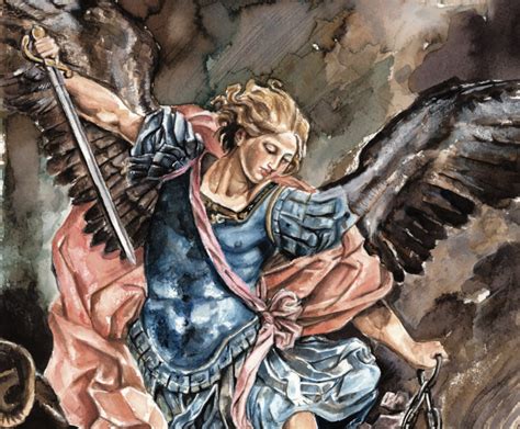 The Archangel Michael Defeating Satan Giclee Print From A Etsy