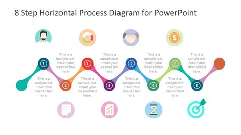 8 Step Horizontal Process Diagram Design For Powerpoint Slidemodel