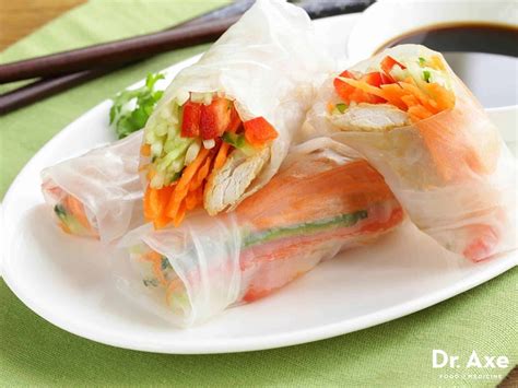 Thai Spring Rolls Recipe - Dr. Axe | Vegetable spring rolls, Thai spring rolls, Spring roll recipe