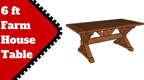 Custom farm tables built to order. 6 ft Farmhouse Table Plans - YouTube