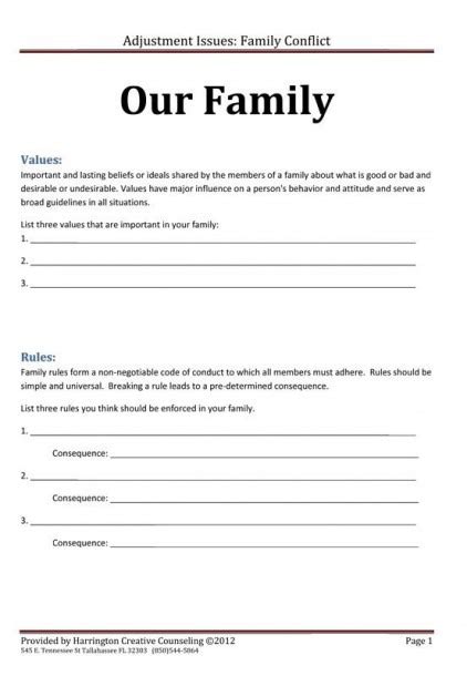 Relationship Issues Worksheets
