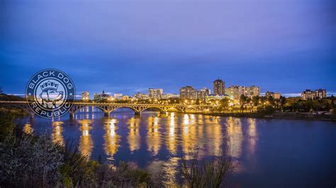 The Saskatoon College Drive Bridge At Night With South Saskatchewan