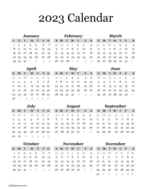 2023 Yearly Calendar With Blank Notes Free Printable Templates Riset