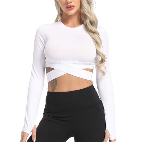 Authentic Guaranteed Fittoo Ws Crop Tops Long S Ar Wt Yoga Gym Top L T