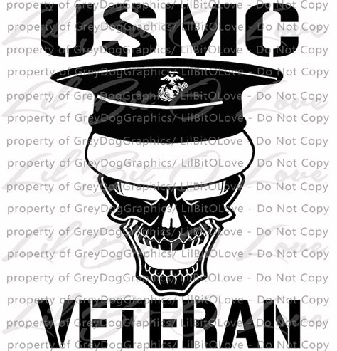 Usmc Skull Marine Corps Veteran Vinyl Decal Sticker United Etsy