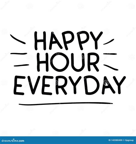 Happy Hour Everyday Label Icon Stock Vector Illustration Of