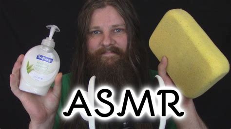 Asmr Ear Massage Soapy Sponge Bath With Whisper Youtube