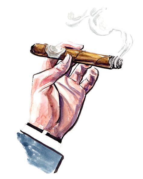 The Illustrator Cigar Art Watercolor Fashion Smoke Painting