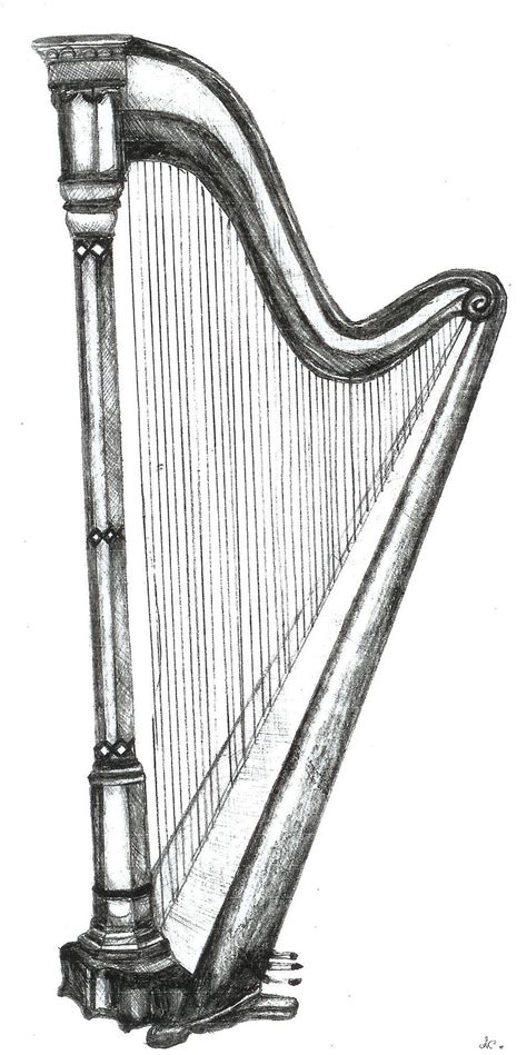 Harp Pencil Drawing By Koumirien On Deviantart