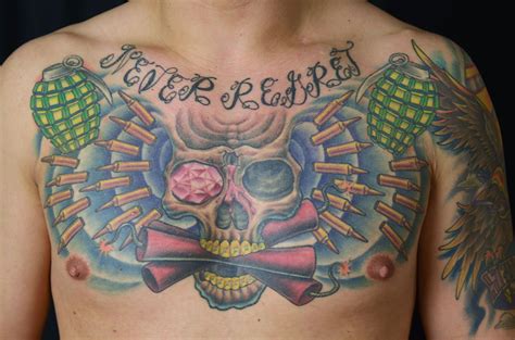 Michael gerard tyson (born june 30, 1966) is an american former professional boxer who competed from 1985 to 2005. color-tattoo-chest-piece-skull-dynamite-tnt-bullets-ammo ...