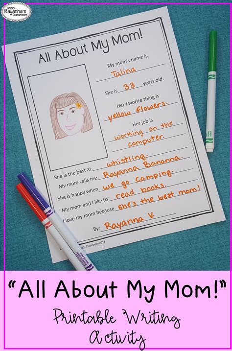 All About My Mom Printable Pdf