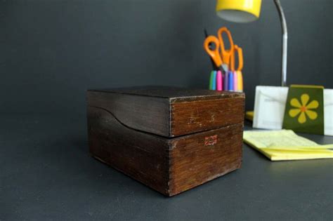 Vintage Weis Wood Recipe Box File Box Dark Stained Wood Card Etsy