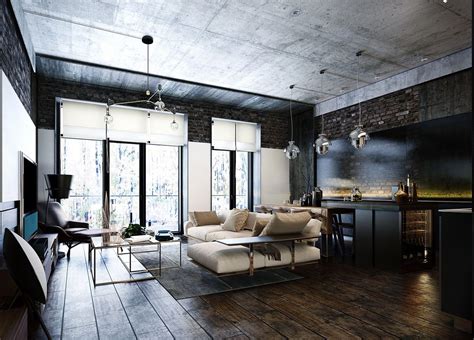 Industrial Style - 3 Modern Bachelor Apartment Design ...