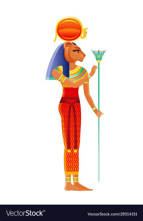 Sekhmet Egyptian Goddess Lioness Deity Ancient Vector Image