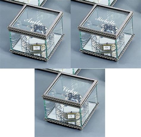 Glass Jewelry Box Personalized T Three Small T Boxes