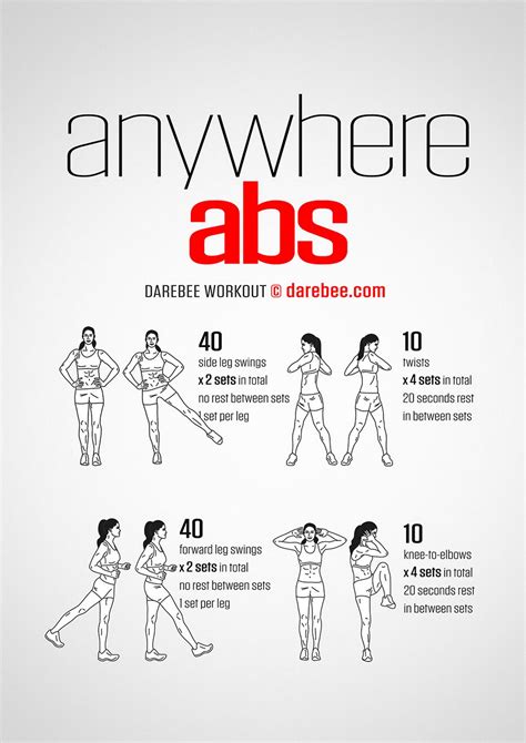 Anywhere Abs Workout | Standing workout, Abs workout, Workout routine