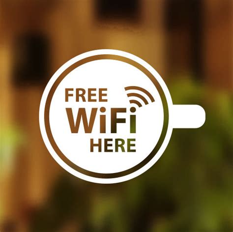 Free Wifi Cafe Stickers Free Wifi Signs Shop Online Coffee Cup