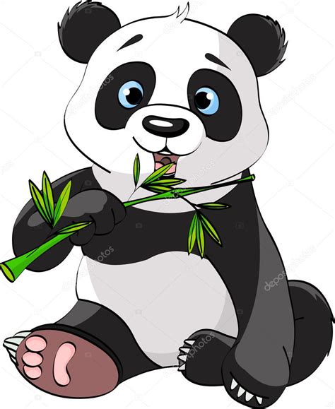 Panda Comiendo Bambú Vector Gráfico Vectorial © Dazdraperma Imagen